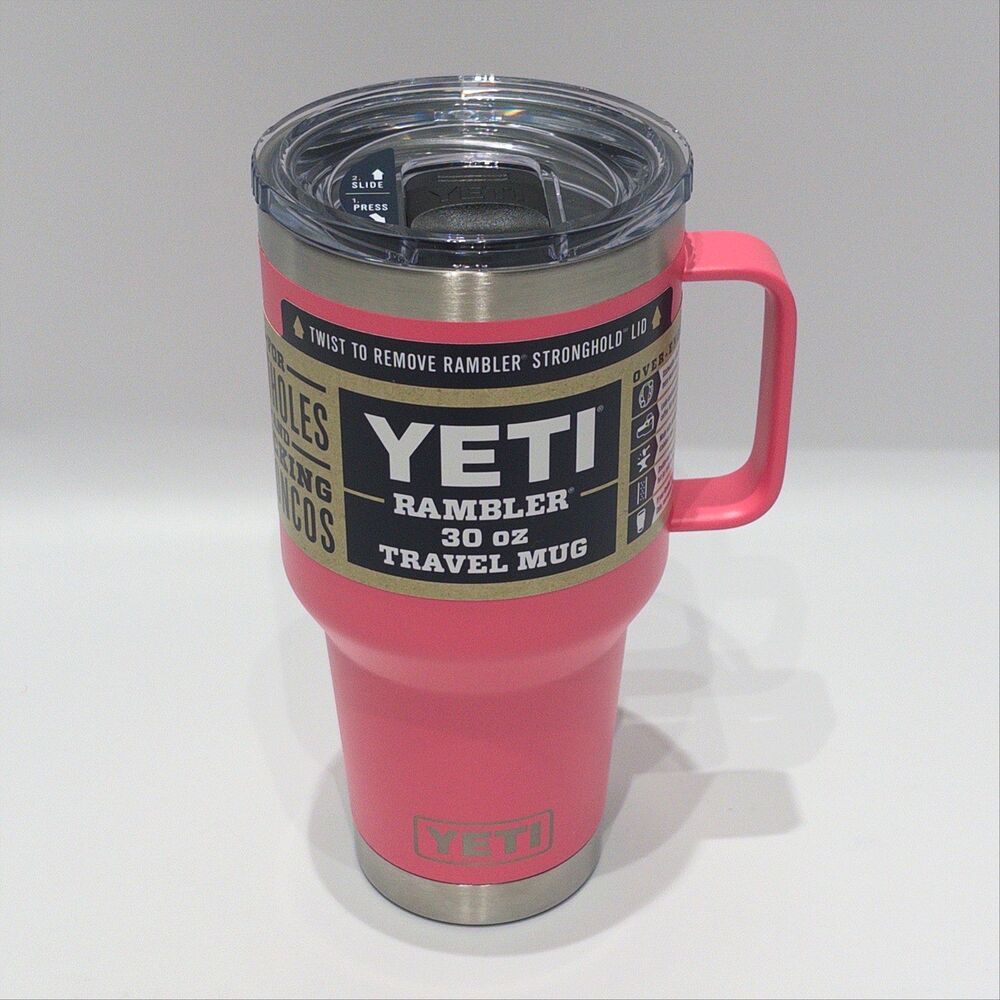 Brand New YETI Rambler 30-oz. Travel Mug with Stronghold Lid - Tropical Pink
